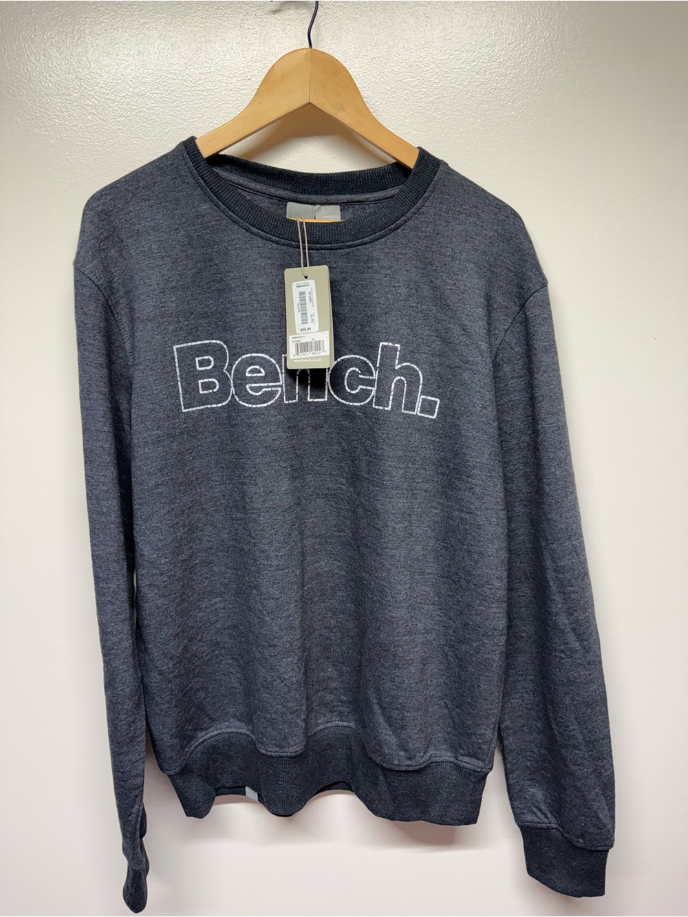 Bench Men's Dark Gray Logo Crewneck Sweatshirt